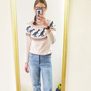 Modcloth faire isle dinosour sweater